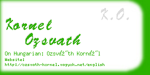 kornel ozsvath business card